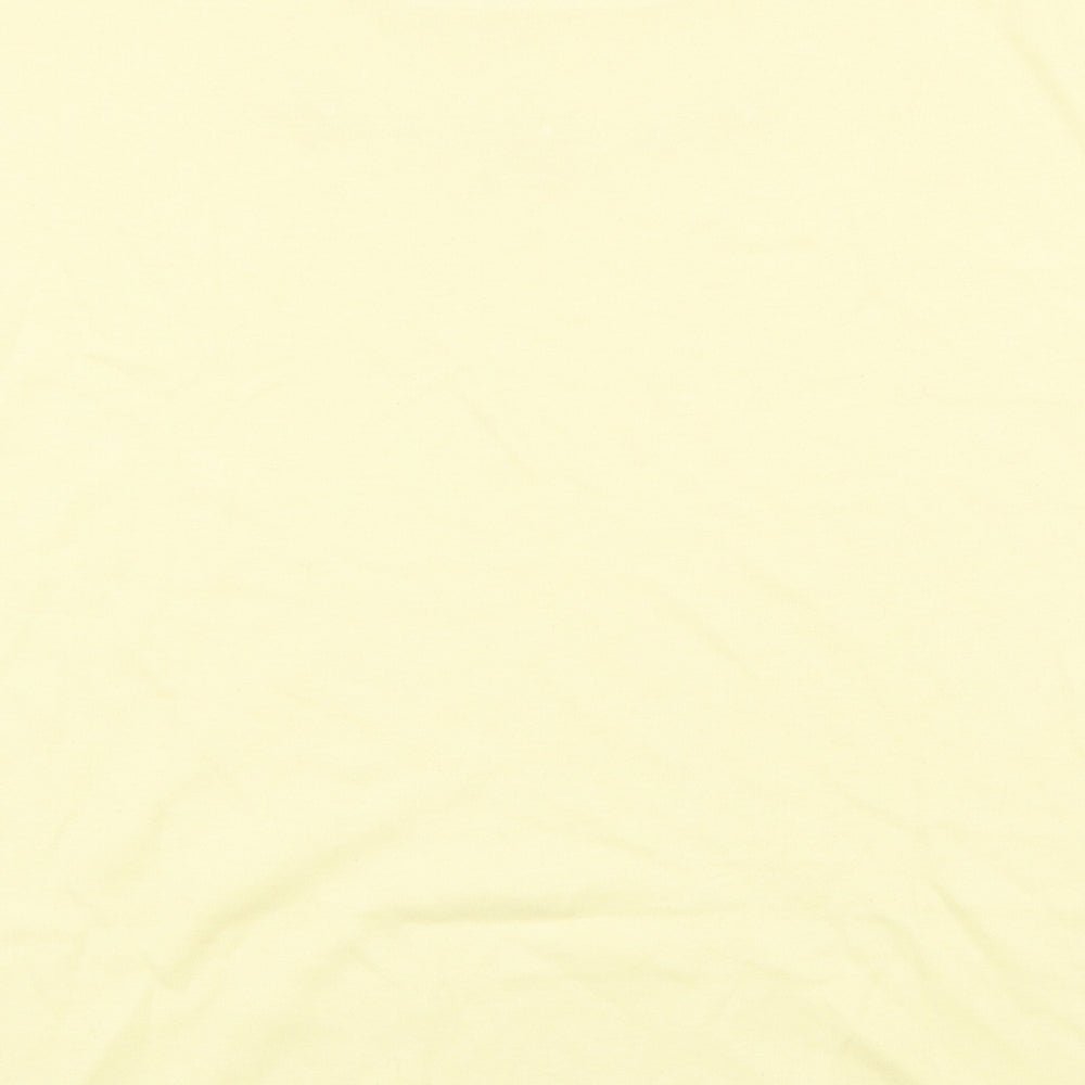Littlewoods Womens Yellow Polyester Basic T-Shirt Size 14 Round Neck