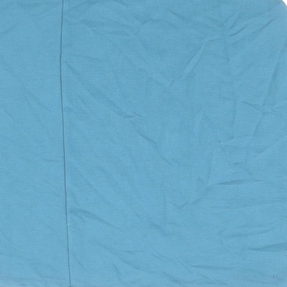Zara Womens Blue Lyocell Basic T-Shirt Size M Round Neck