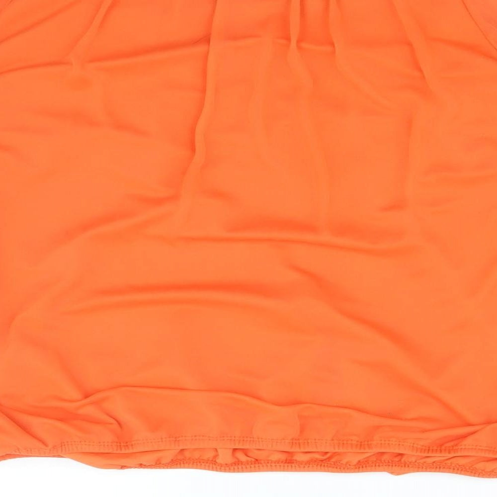 Wallis Womens Orange Polyester Basic Blouse Size M Boat Neck