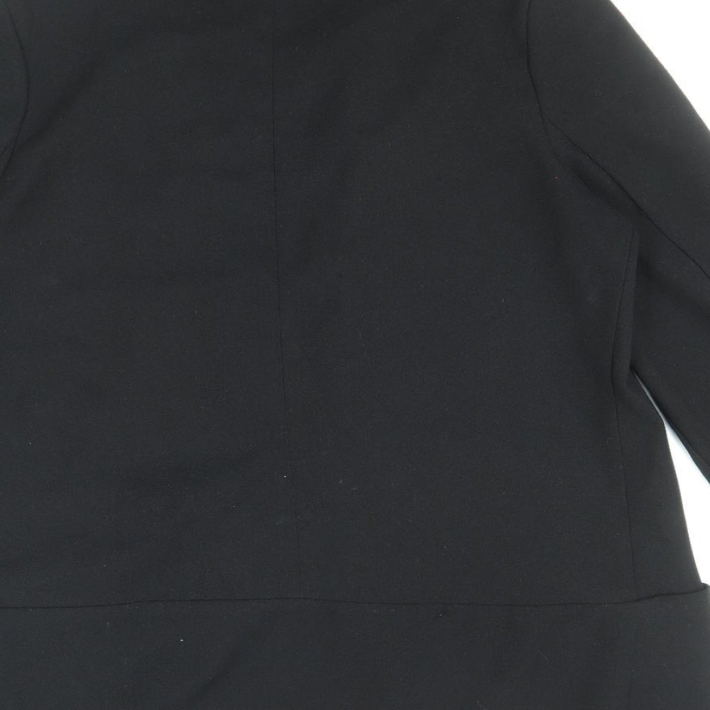 New Look Womens Black Overcoat Jacket Size 8