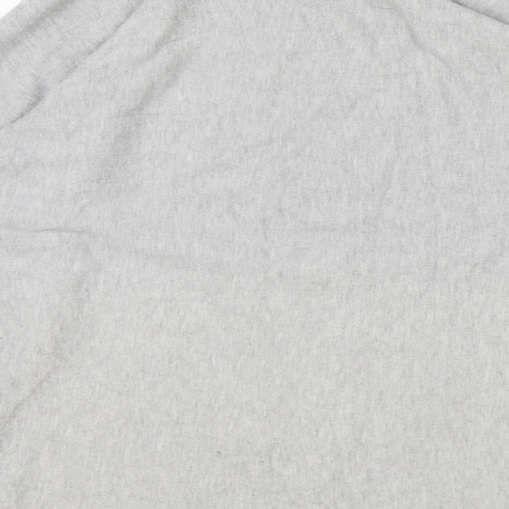 QED London Womens Grey Viscose Basic Blouse Size S Boat Neck - Lips Motif