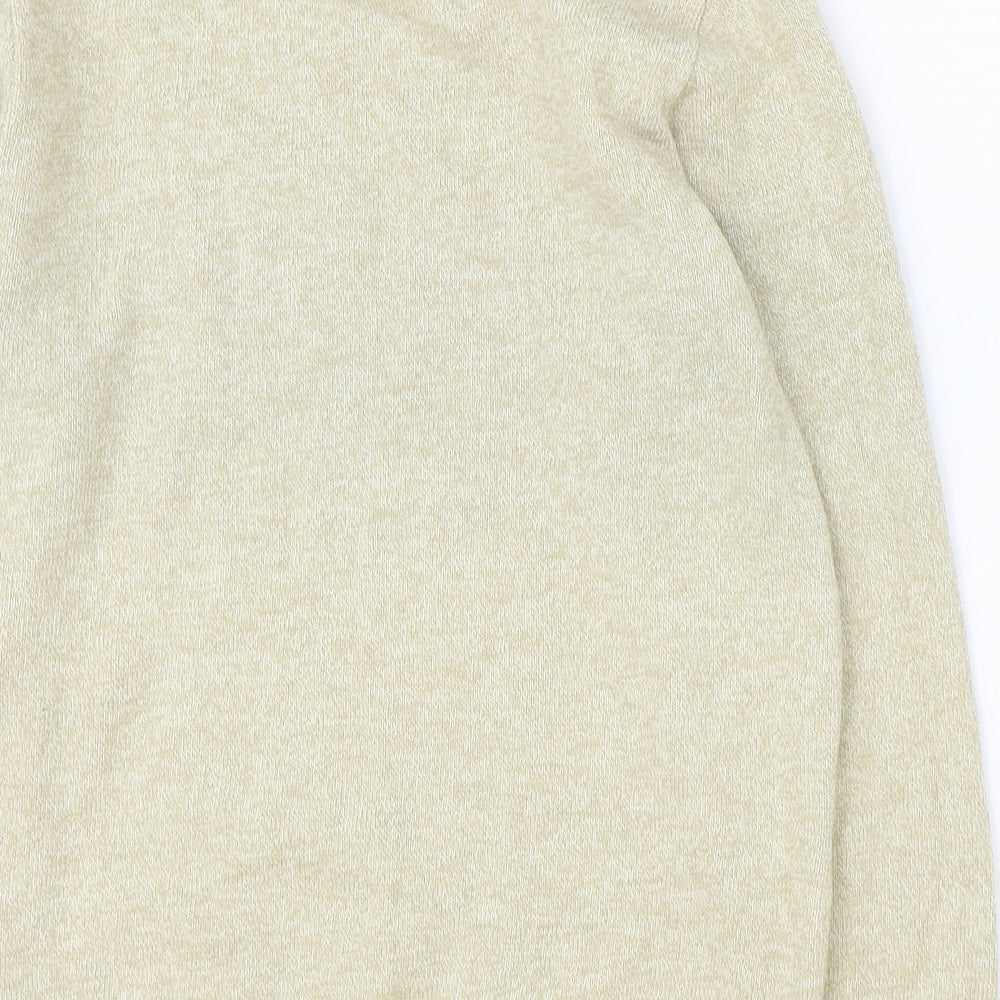 Monique Girls Beige Mock Neck Acrylic Pullover Jumper Size L Pullover