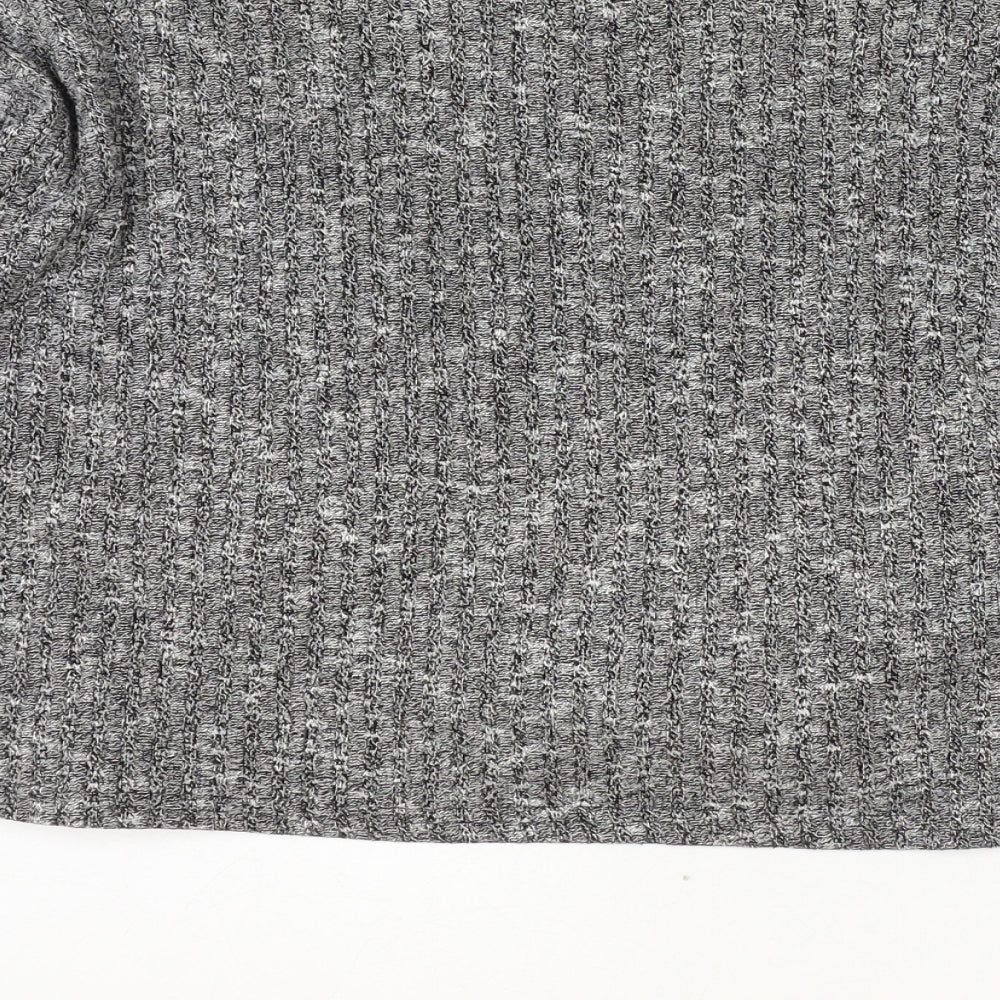 Topshop Womens Grey Round Neck Geometric Polyester Pullover Jumper Size 8