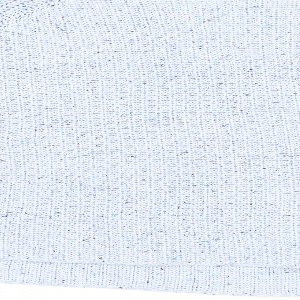 H&M Womens Blue Boat Neck Acrylic Pullover Jumper Size S - Cropped