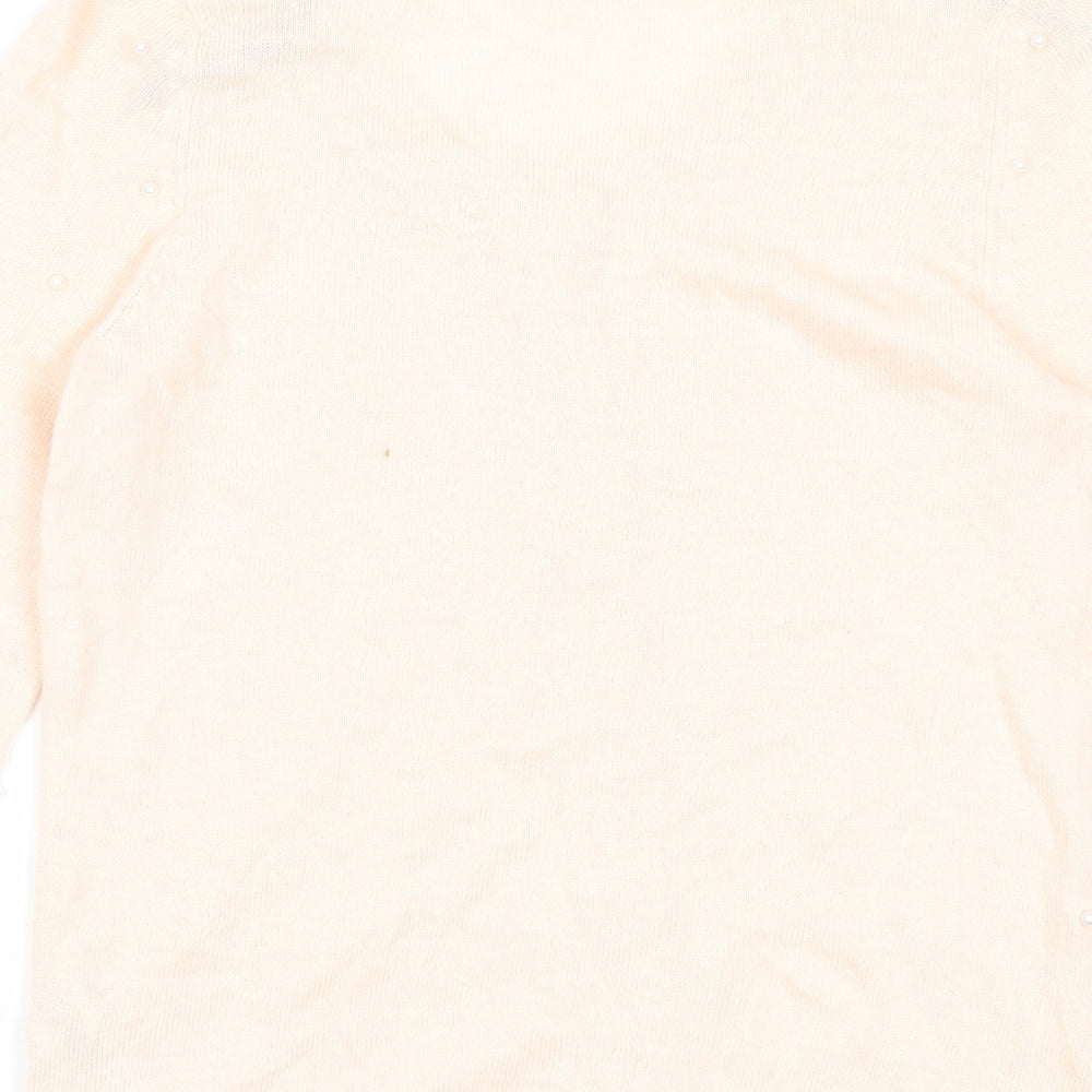 Dorothy Perkins Womens Pink V-Neck Viscose Cardigan Jumper Size 8