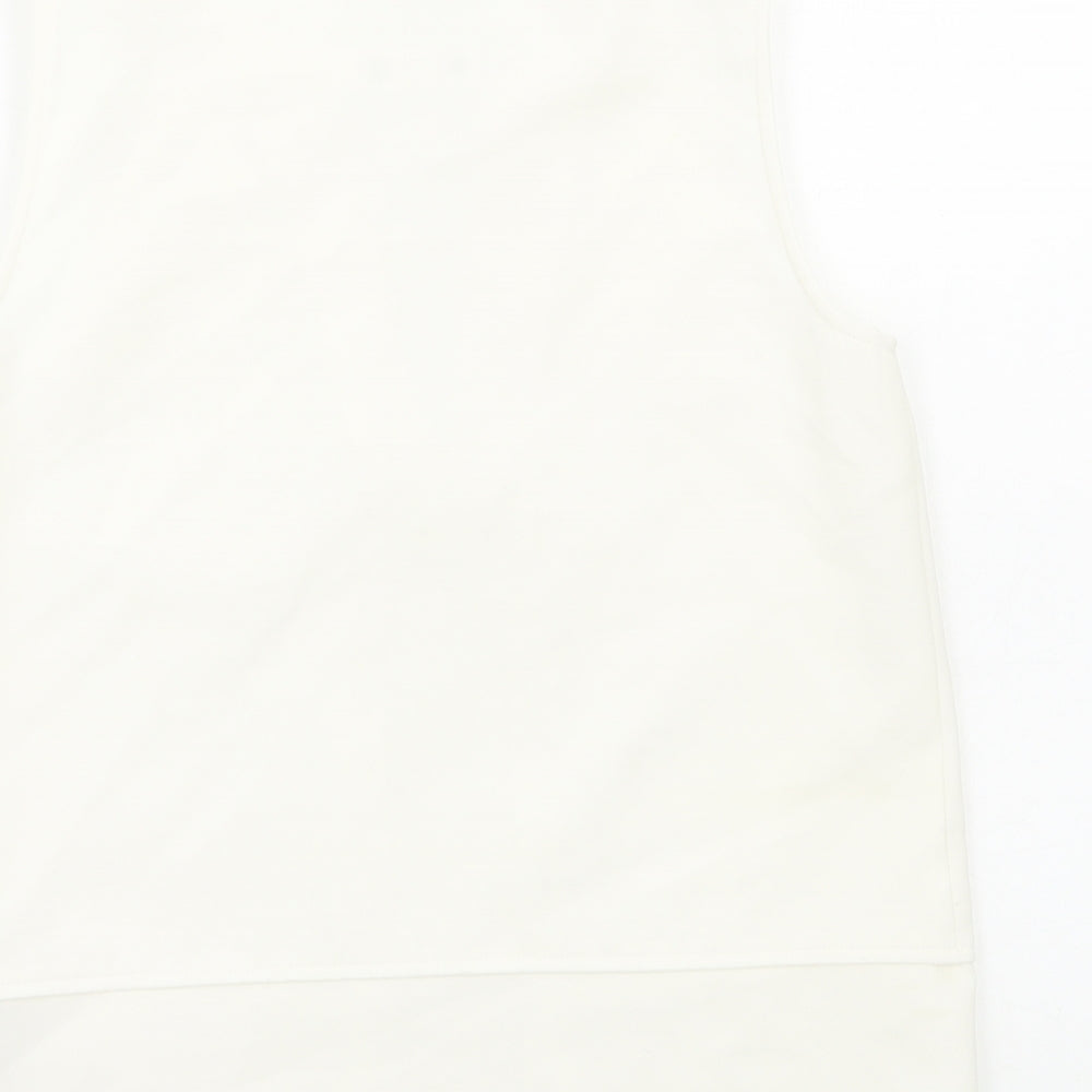 Zara Womens Ivory Polyester Basic Tank Size XS Round Neck