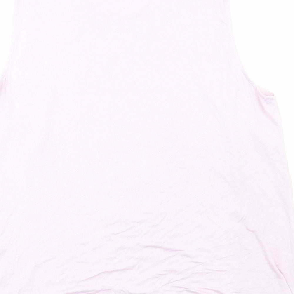 Bonmarché Womens Purple Polyester Basic Tank Size 18 Round Neck