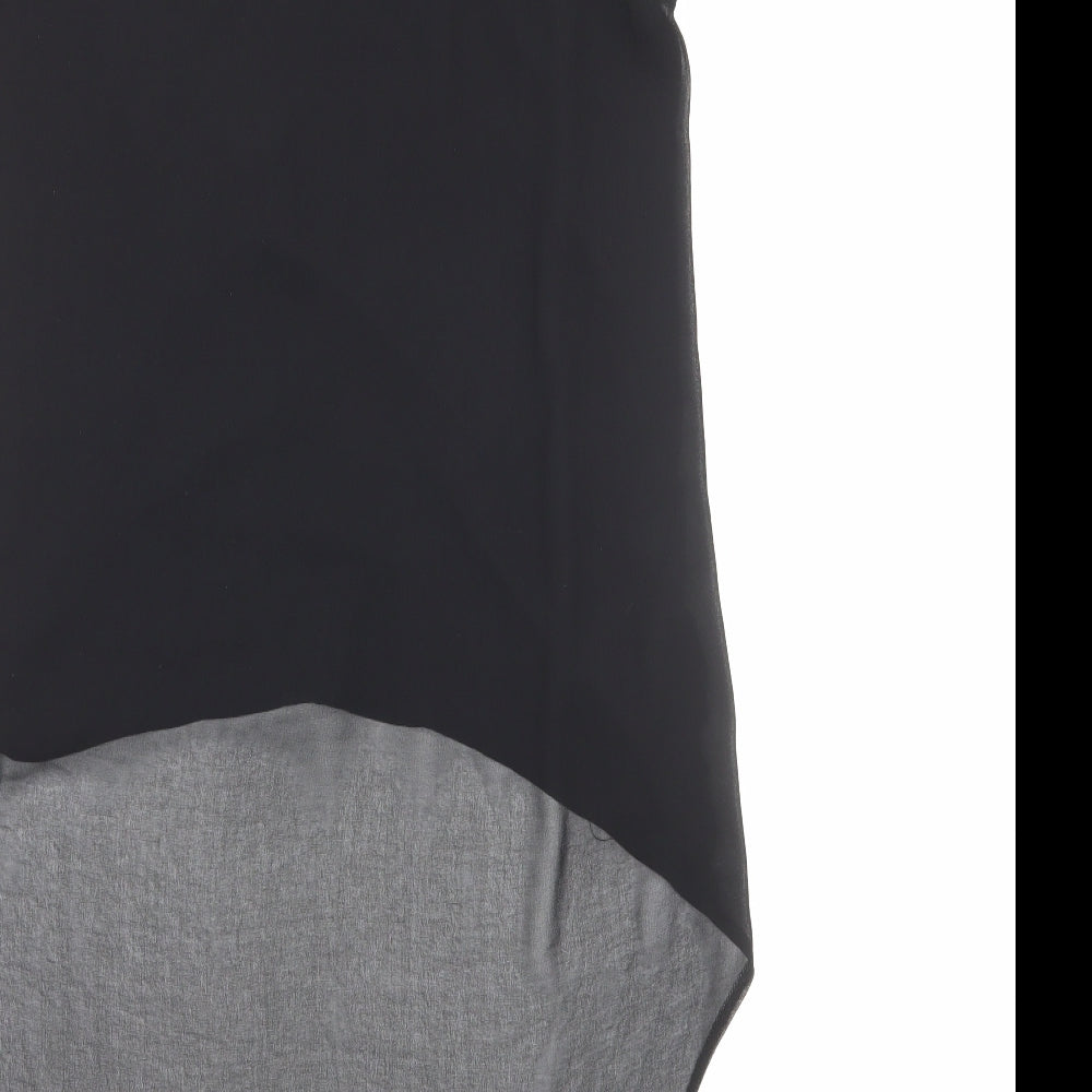 Limited Collection Womens Black Polyester Basic Tank Size 12 Boat Neck - Asymmetric