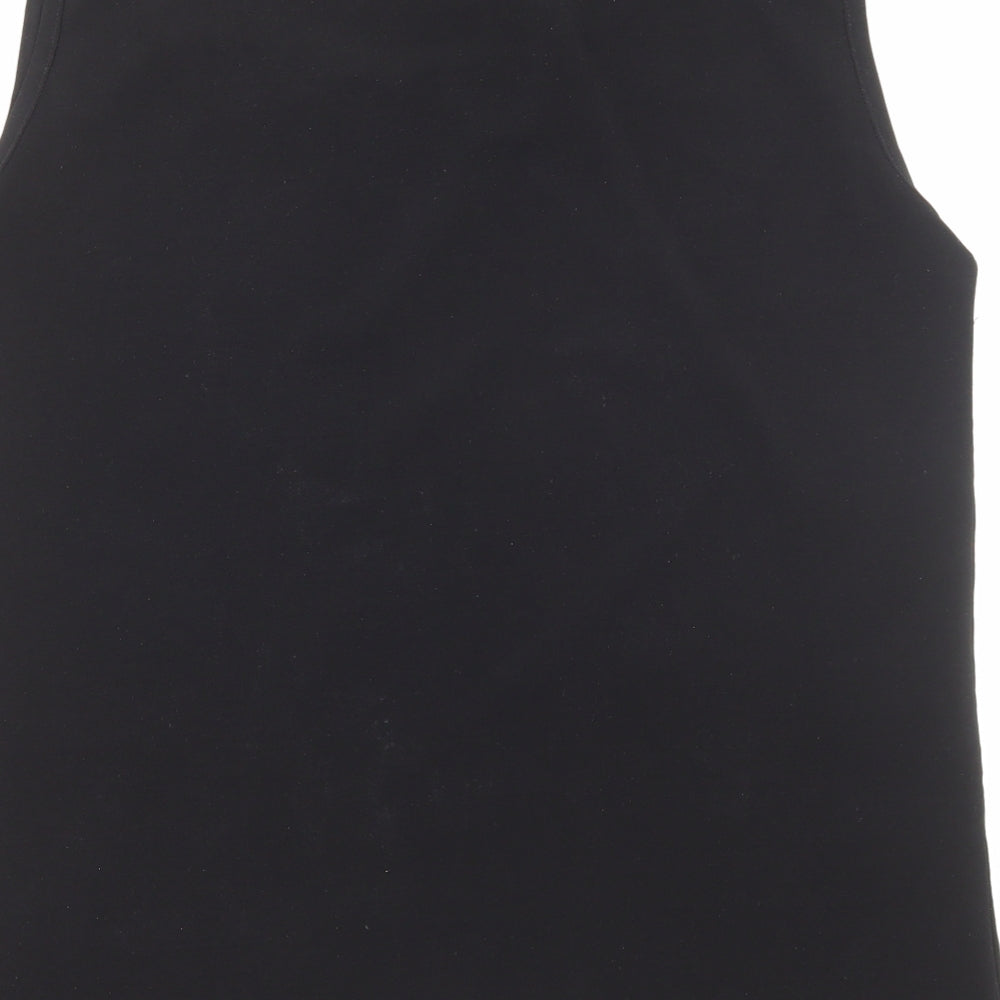 Preworn Womens Black Polyester Basic Tank Size L Boat Neck