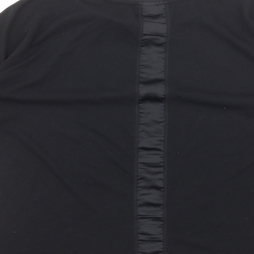 fransa Womens Black Polyester Basic Blouse Size XS Round Neck