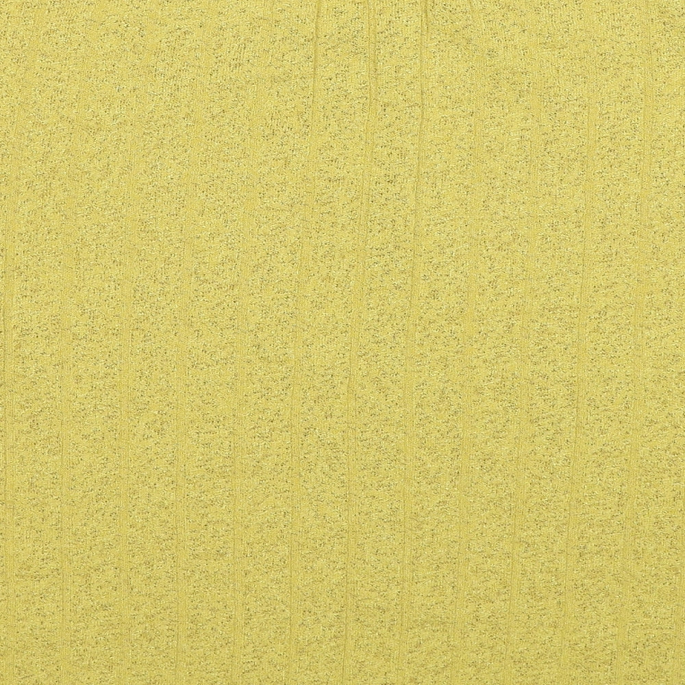 Marks & Spencer Womens Yellow Round Neck Viscose Pullover Jumper Size 18