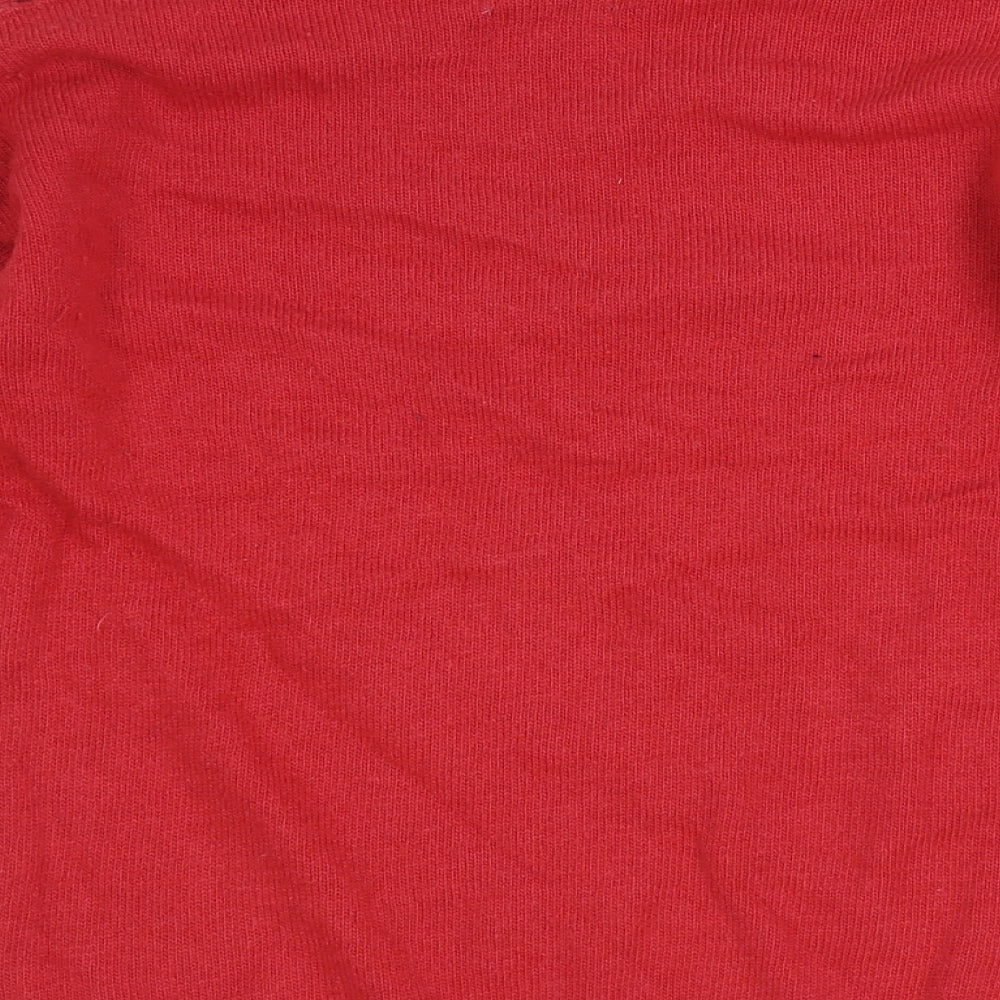 United Colors of Benetton Benneton Boys Red Cotton Pullover Jumper Size 12-18 Months Button