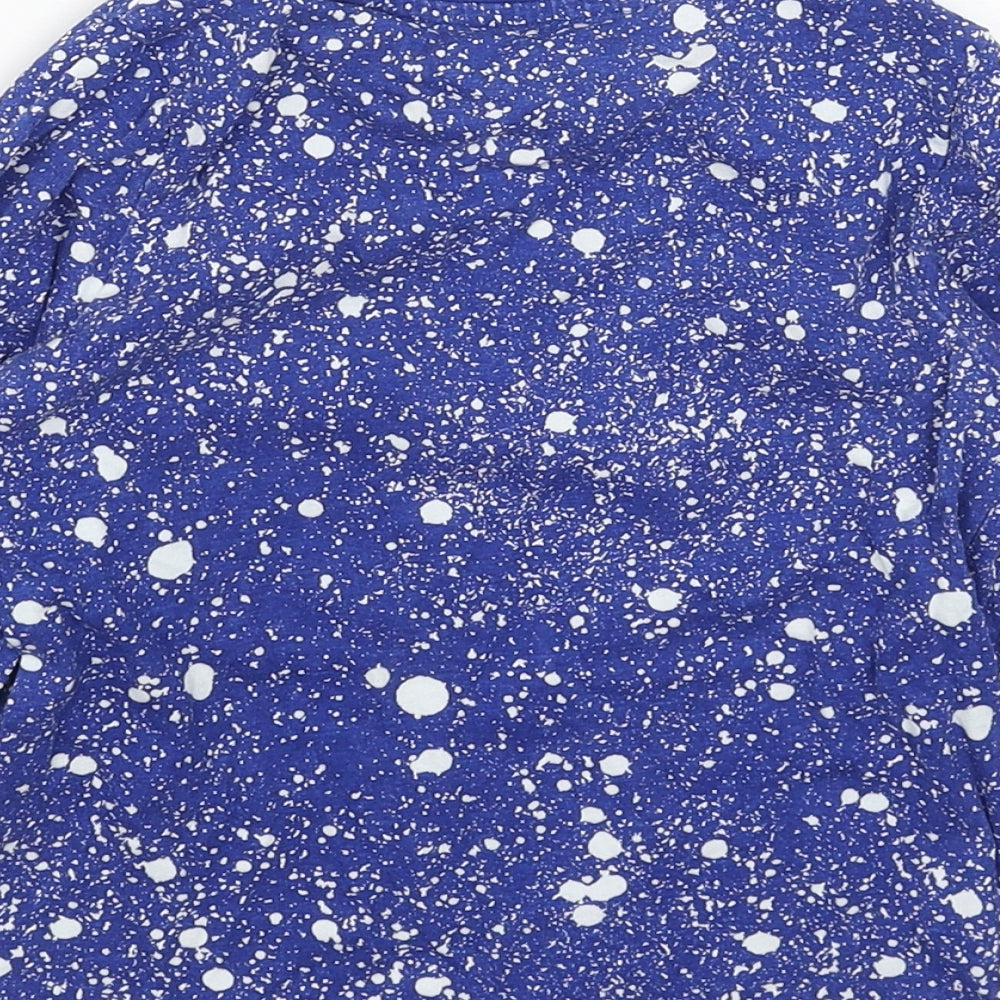Studio Girls Blue Geometric Cotton Basic T-Shirt Size 3-4 Years Round Neck Pullover