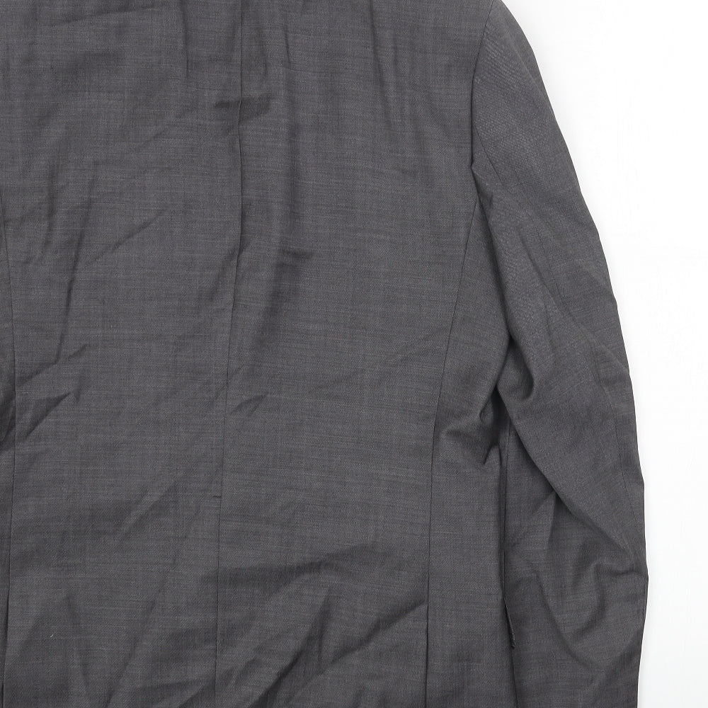 Marks & Spencer Mens Grey Polyester Jacket Blazer Size 38 Regular