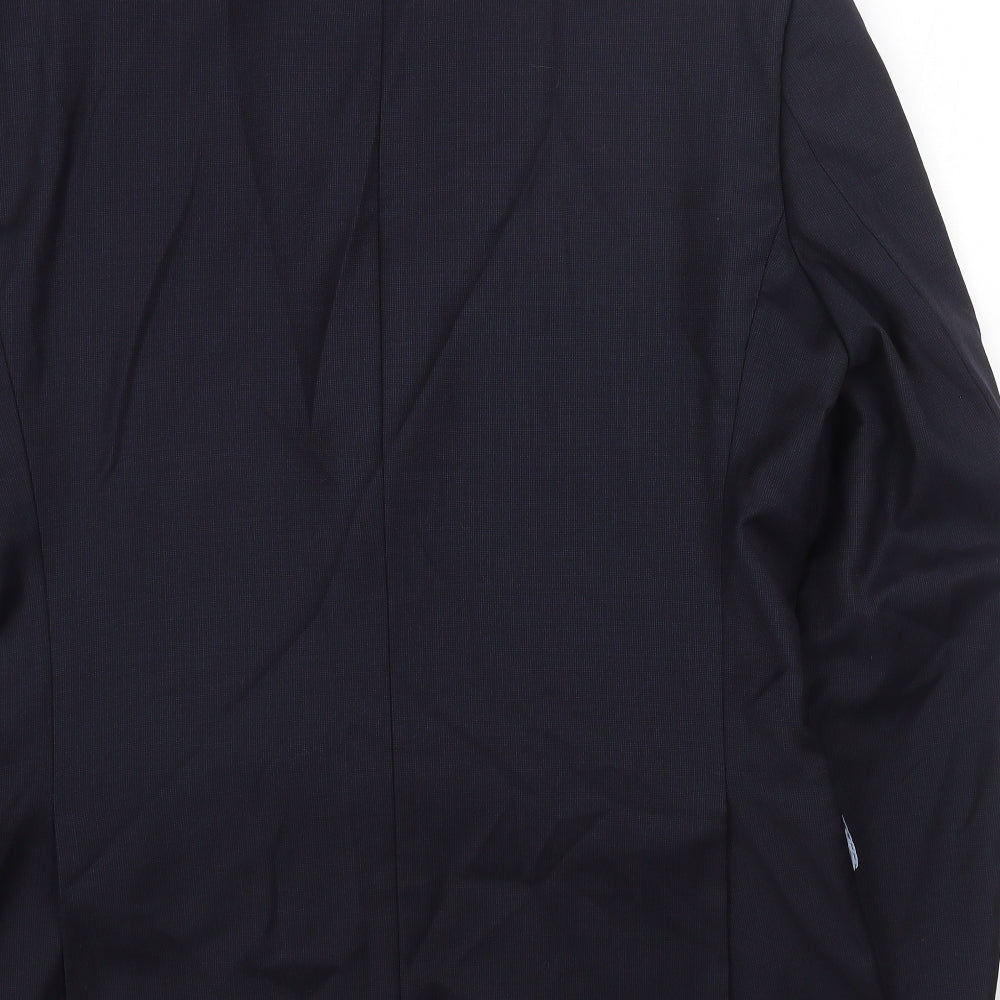 Preworn Mens Blue Polyester Jacket Blazer Size 42 Regular