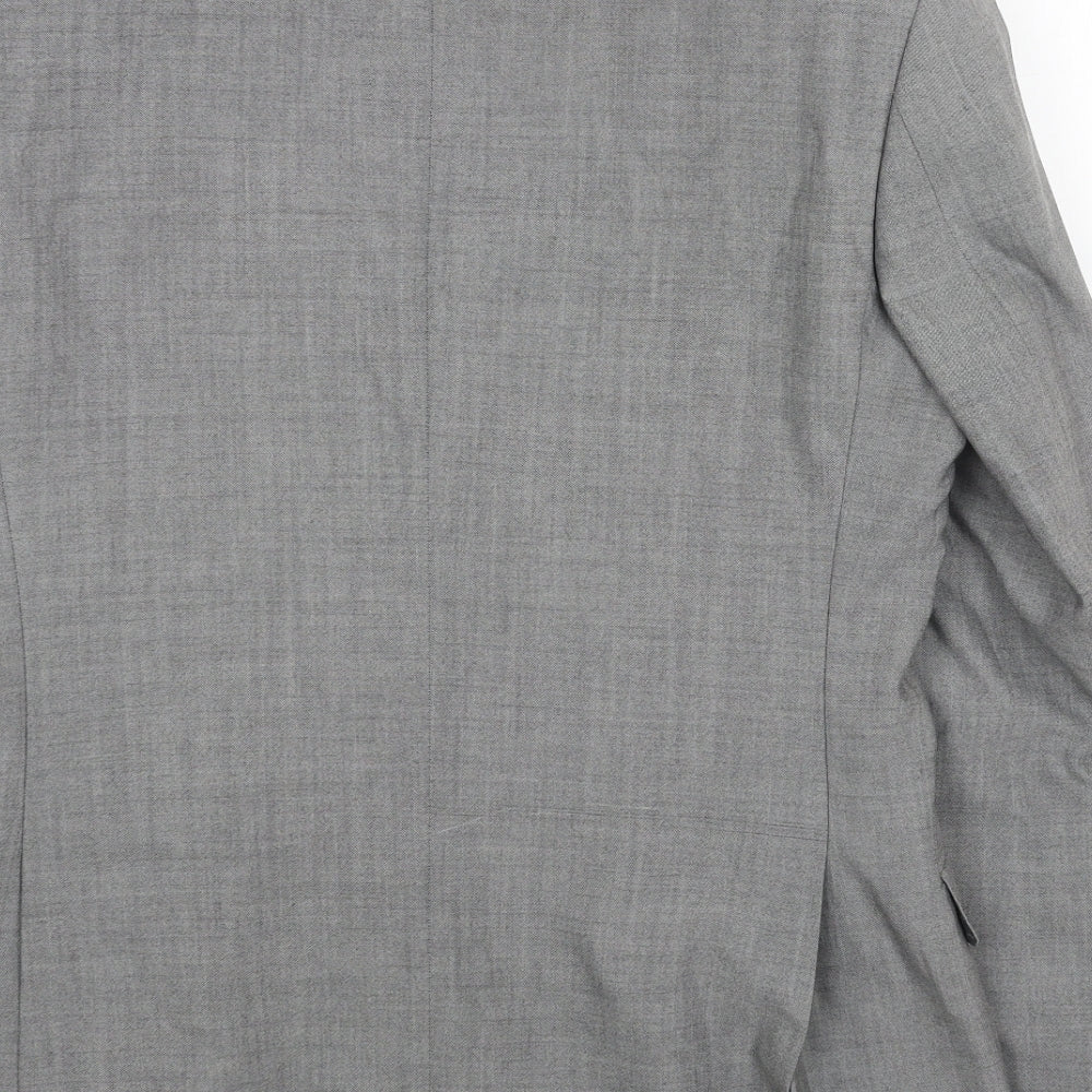 Marks & Spencer Mens Grey Polyester Jacket Blazer Size 36 Regular