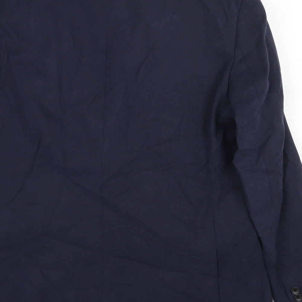 Marks & Spencer Mens Blue Viscose Jacket Blazer Size 42 Regular