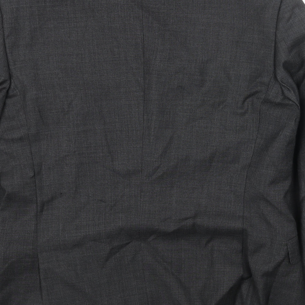 Preworn Mens Grey Viscose Jacket Blazer Size 38 Regular