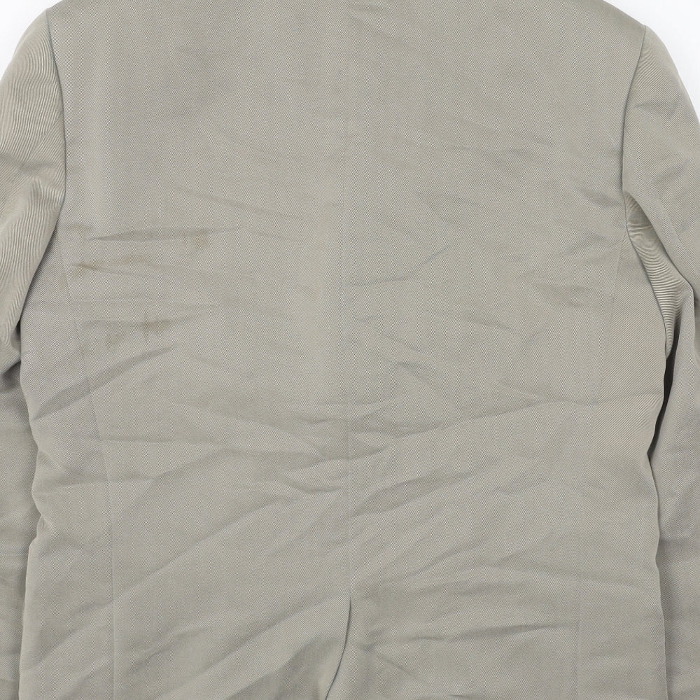 River Island Mens Beige Patent Leather Jacket Blazer Size 38 Regular