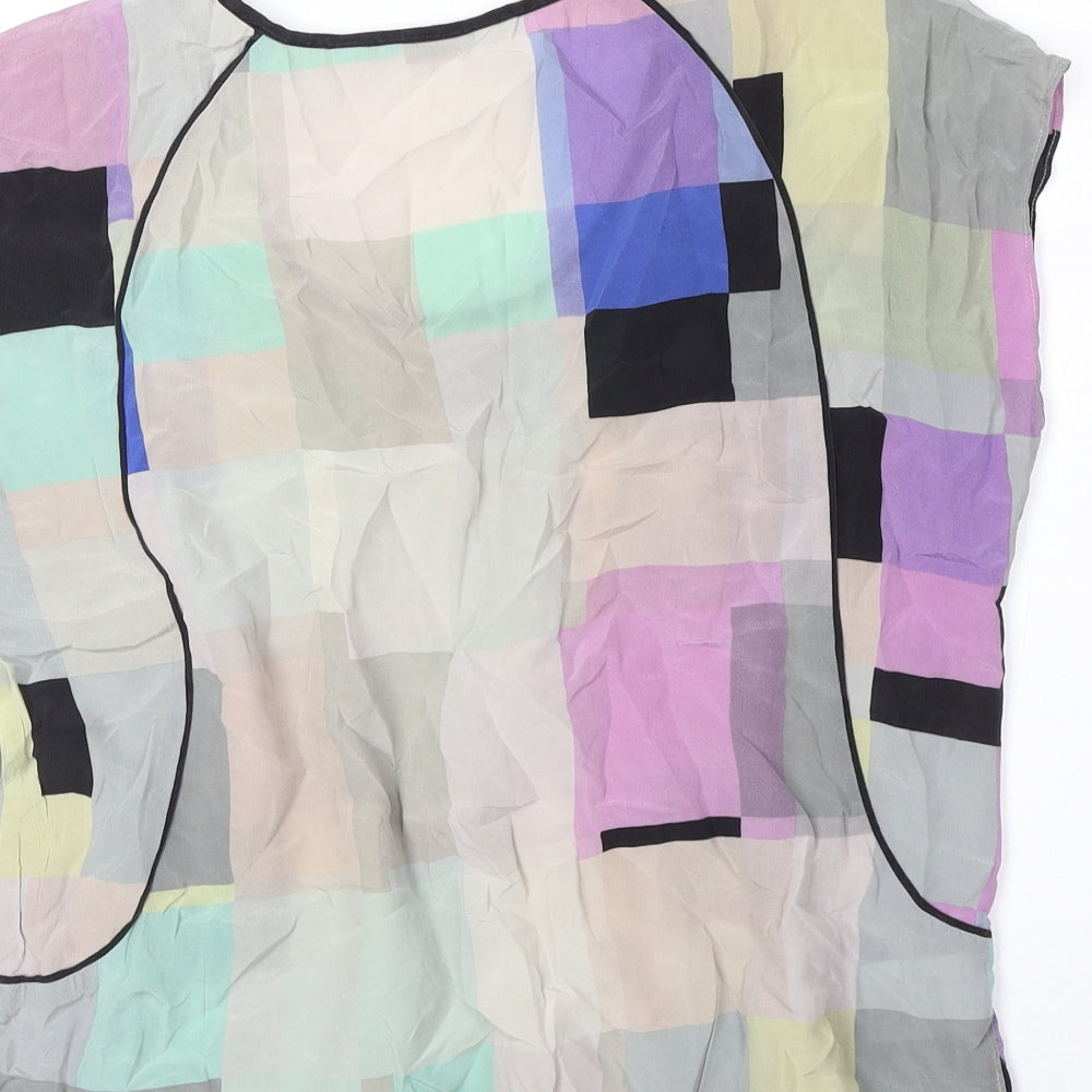 Country Road Womens Multicoloured Geometric Polyester Basic Blouse Size XS Round Neck