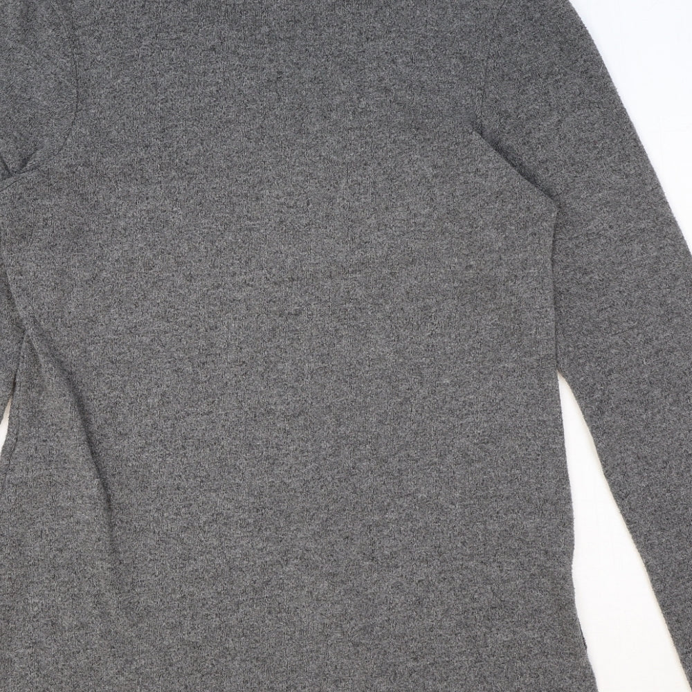 Topshop Womens Grey Boat Neck Polyamide Pullover Jumper Size 8