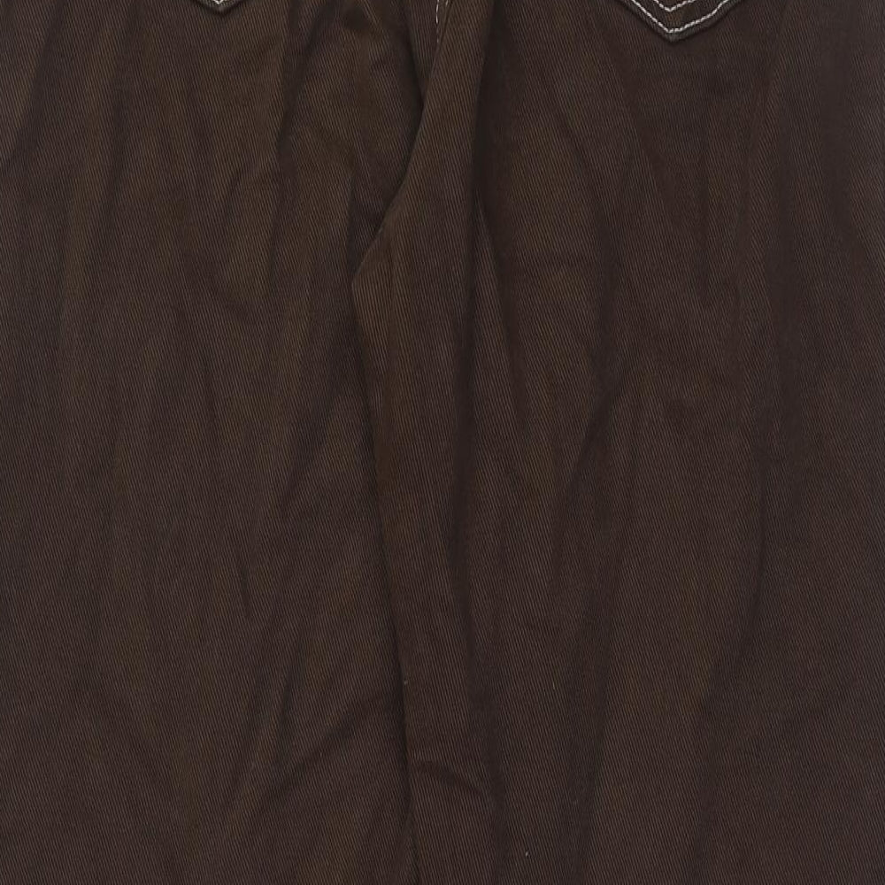 Preworn Womens Brown Cotton Straight Jeans Size 30 in Regular Zip