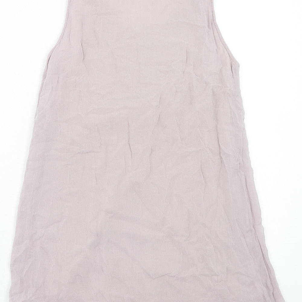 Zara Womens Purple Viscose Basic Tank Size XS Round Neck