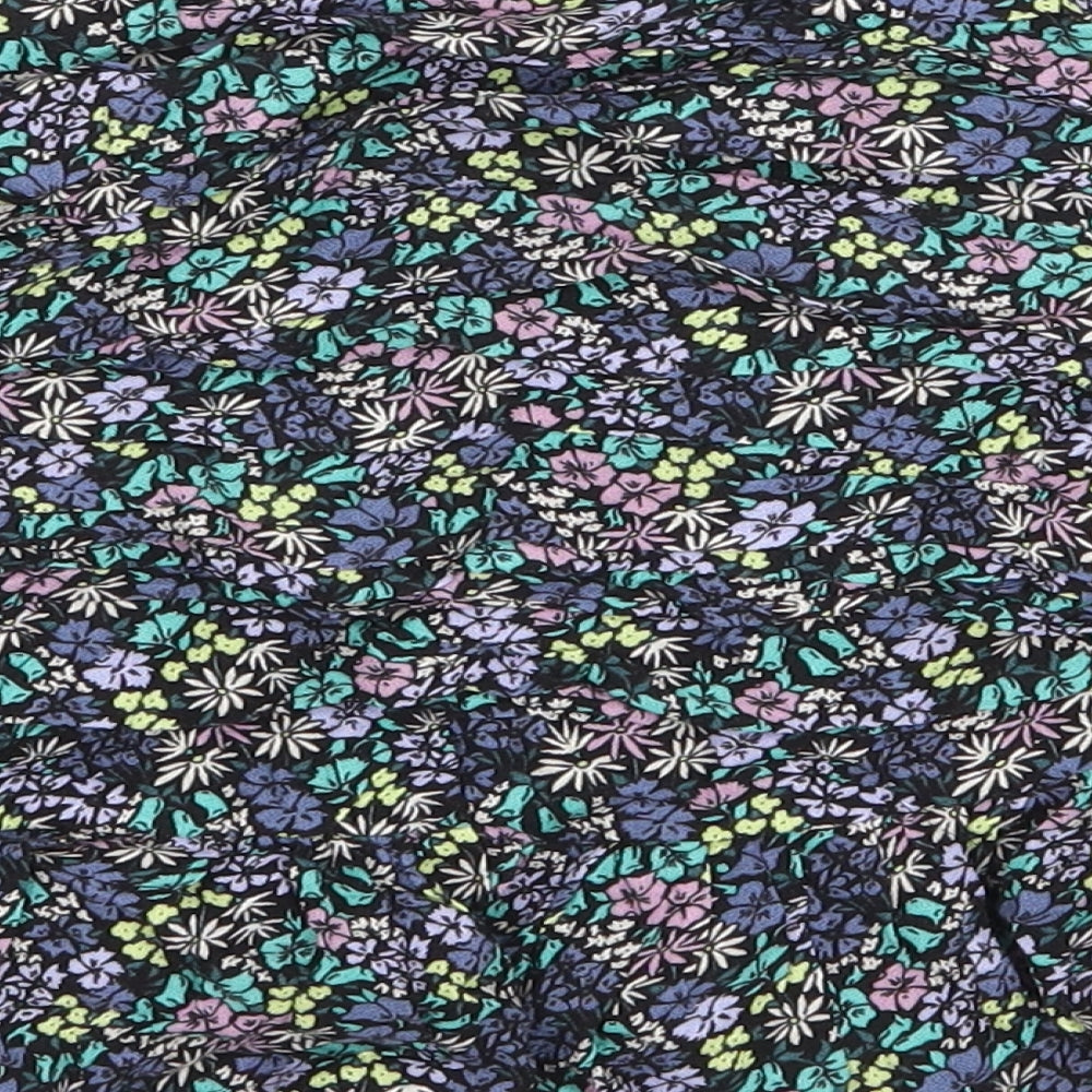 Marks & Spencer Girls Multicoloured Floral Viscose Mini Skirt Size 10-11 Years Regular Zip