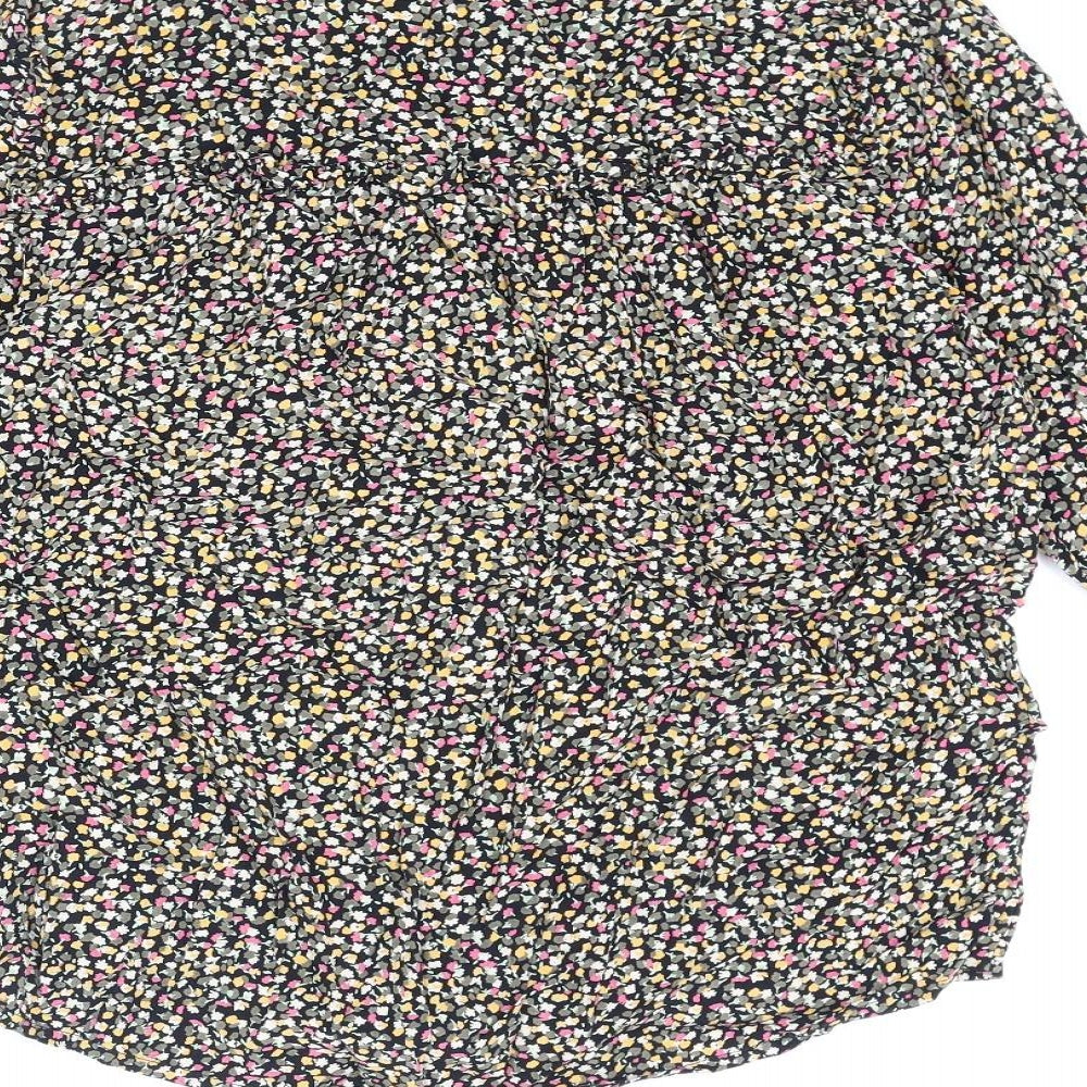Saint Tropez Clothing Womens Multicoloured Geometric Viscose Basic Button-Up Size XS Round Neck