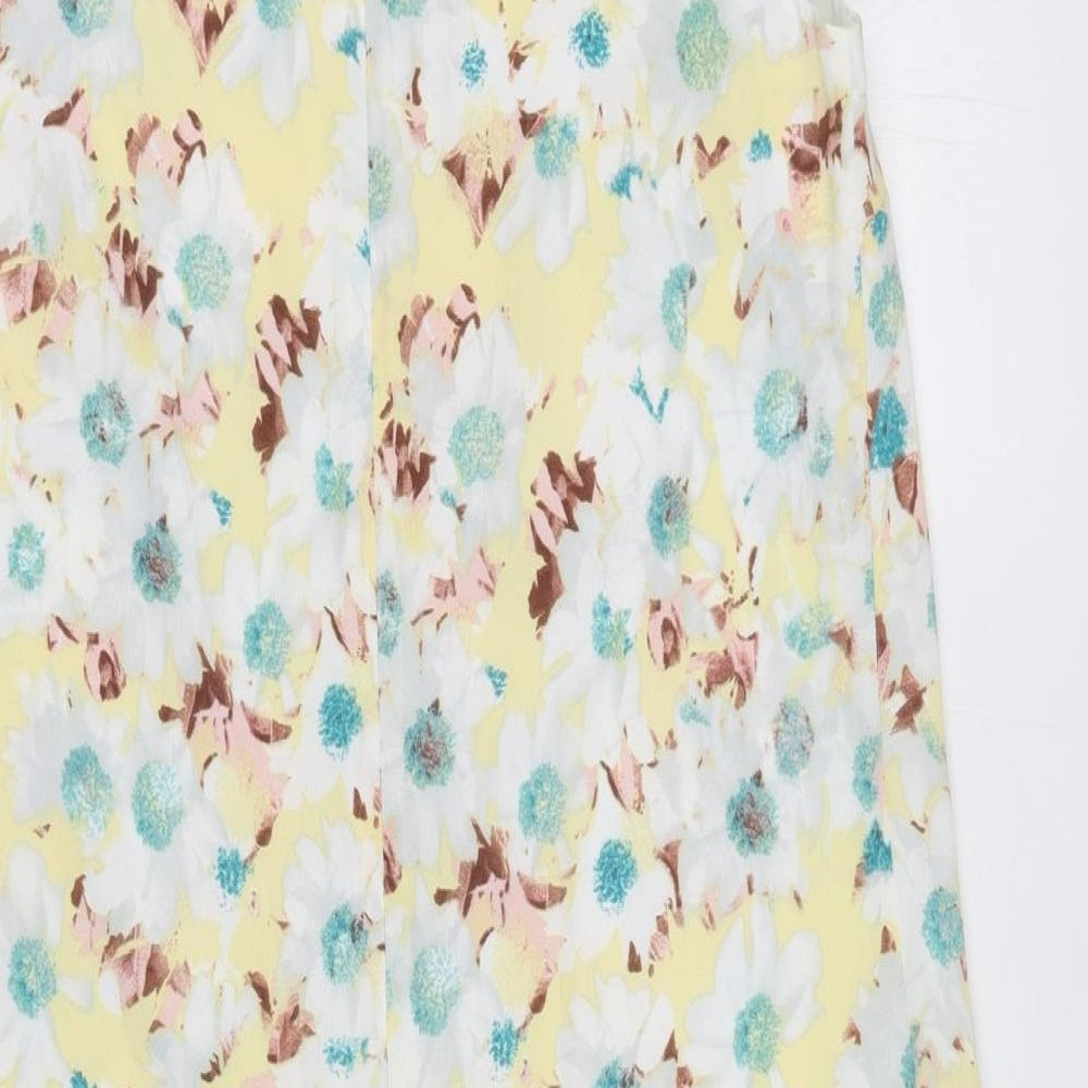 Marks & Spencer Womens Multicoloured Floral Polyester Tank Dress Size 10 Boat Neck Zip