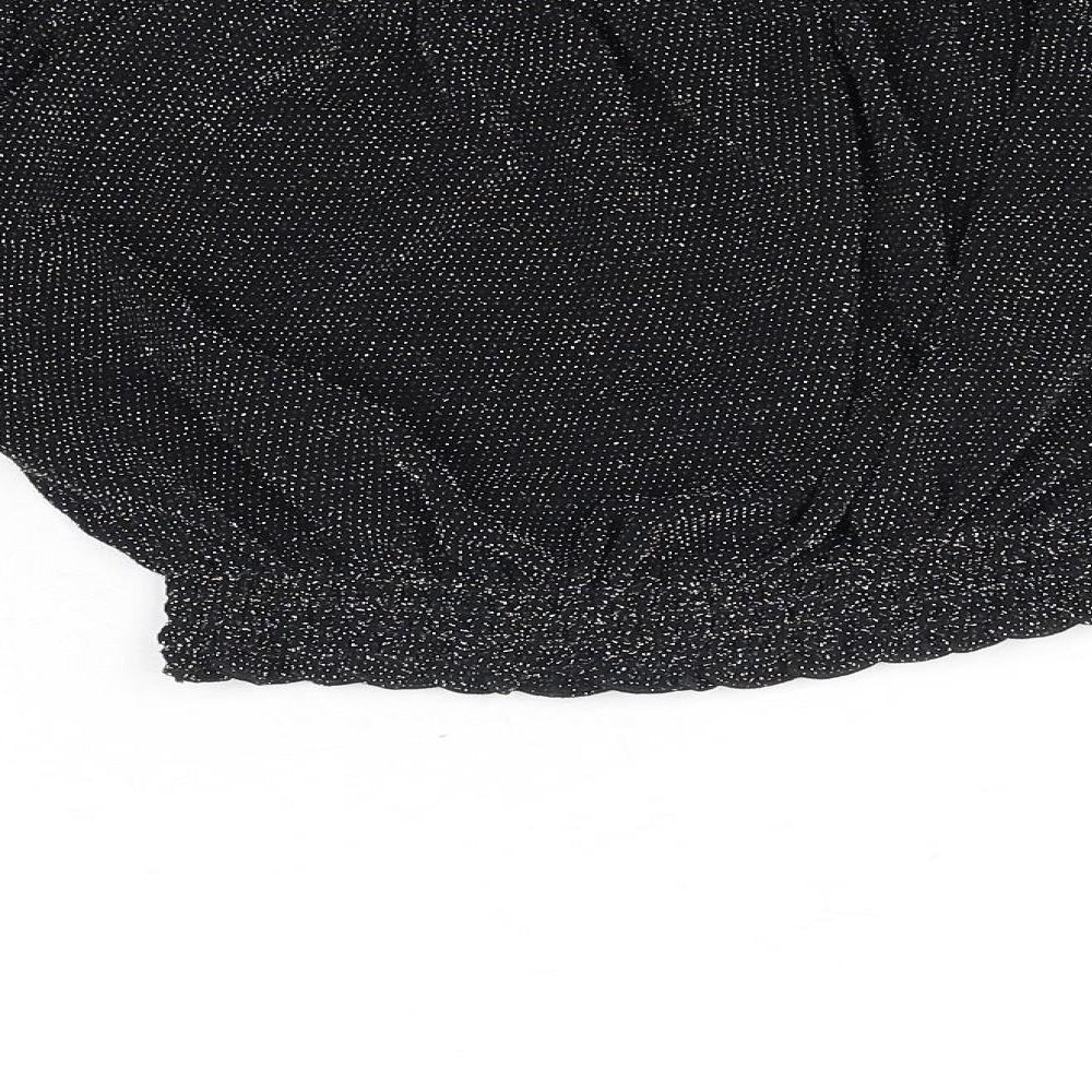 H&M Womens Black Polyamide Cropped Blouse Size XS Off the Shoulder