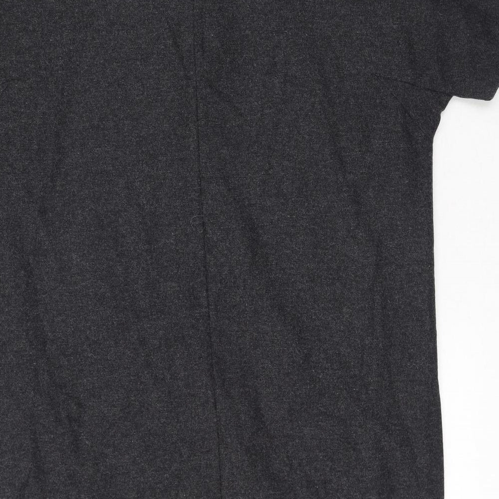 NEXT Womens Grey Wool Jumper Dress Size 10 Round Neck Zip
