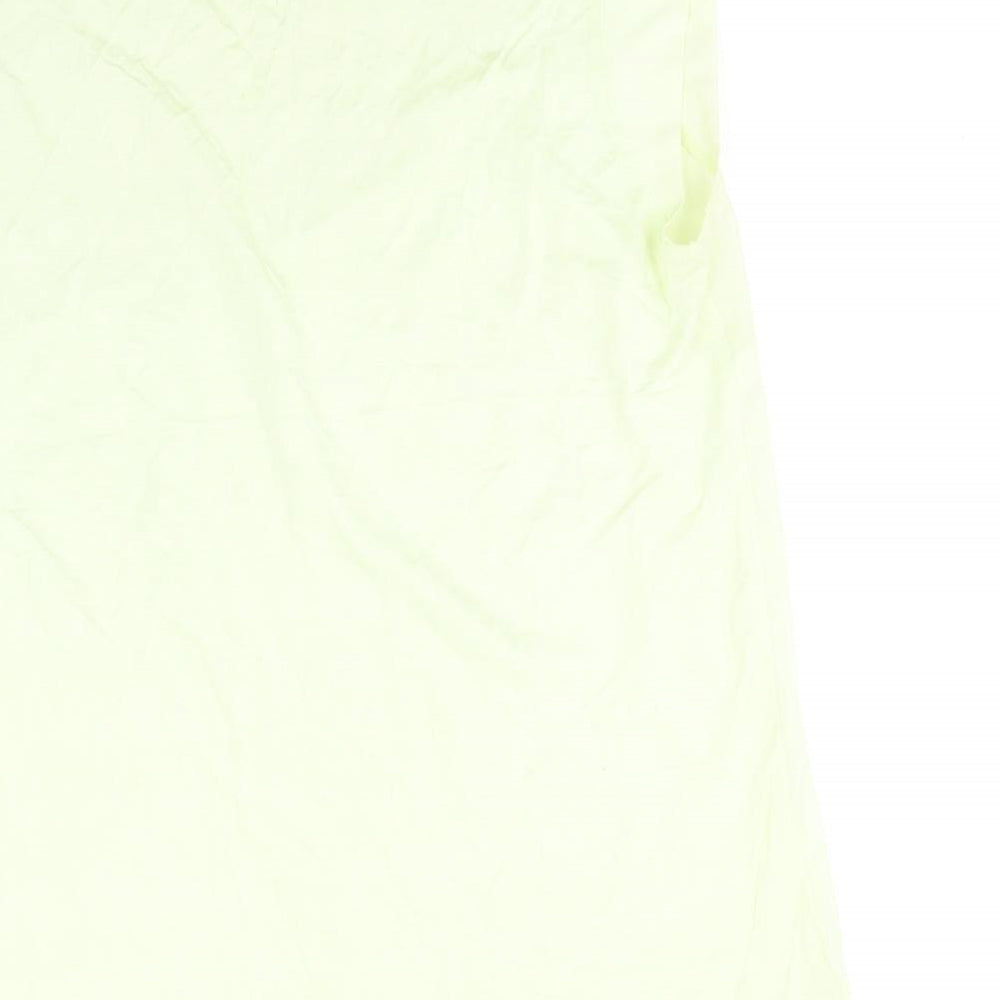 French Connection Womens Green Polyester Basic Blouse Size M Round Neck