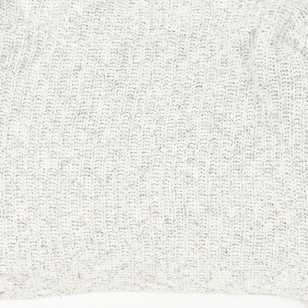 Marks & Spencer Womens Ivory V-Neck Cotton Pullover Jumper Size 8