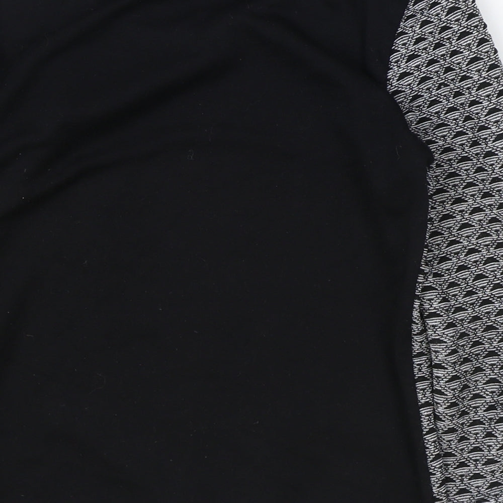 Vera Moda Womens Black Scoop Neck Geometric Polyester Pullover Jumper Size S