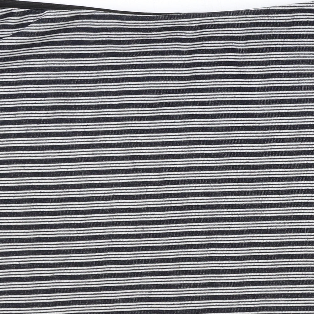 Zara Womens Black Striped Polyester Skater Skirt Size S