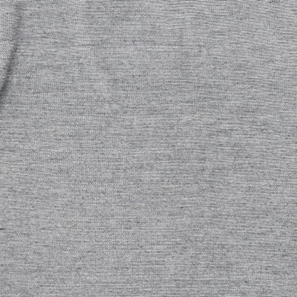 NAF NAF Womens White V-Neck Acrylic Pullover Jumper Size L