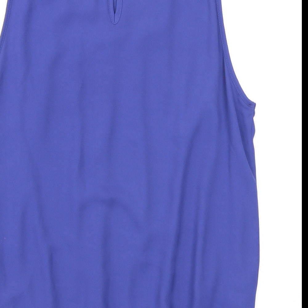 Dorothy Perkins Womens Blue Polyester Basic Tank Size 14 Round Neck