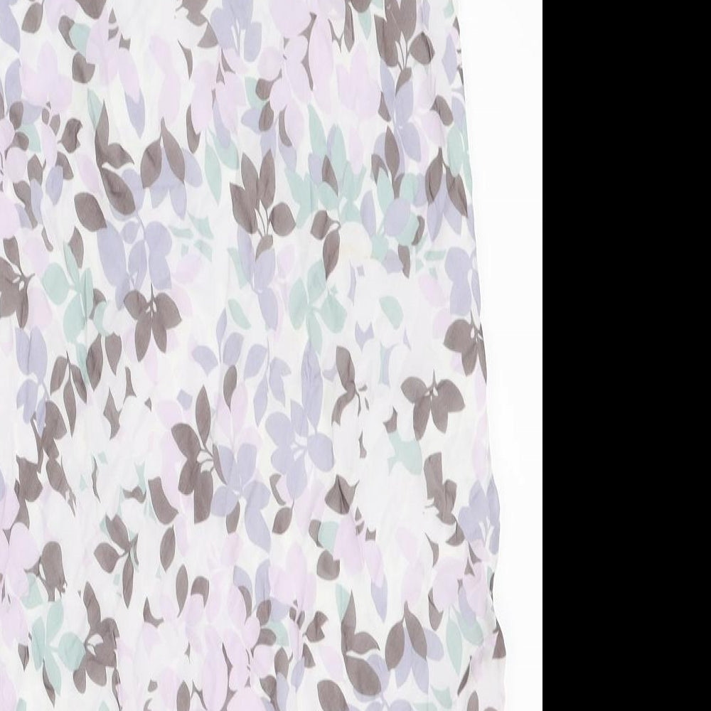 Marks & Spencer Womens Purple Floral Polyester Straight & Pencil Skirt Size 26 in
