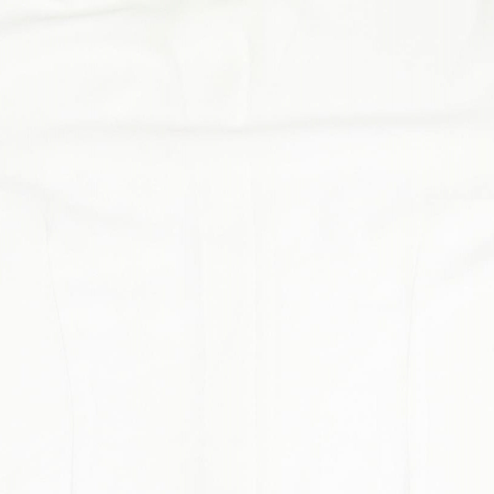 BHS Womens White Polyester Basic Button-Up Size 12 V-Neck