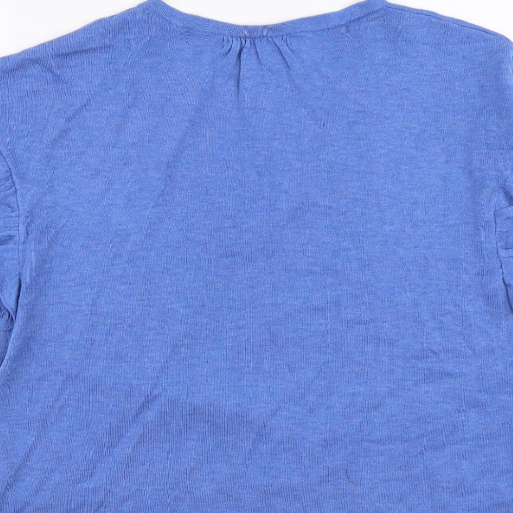 NEXT Womens Blue V-Neck Acrylic Pullover Jumper Size M