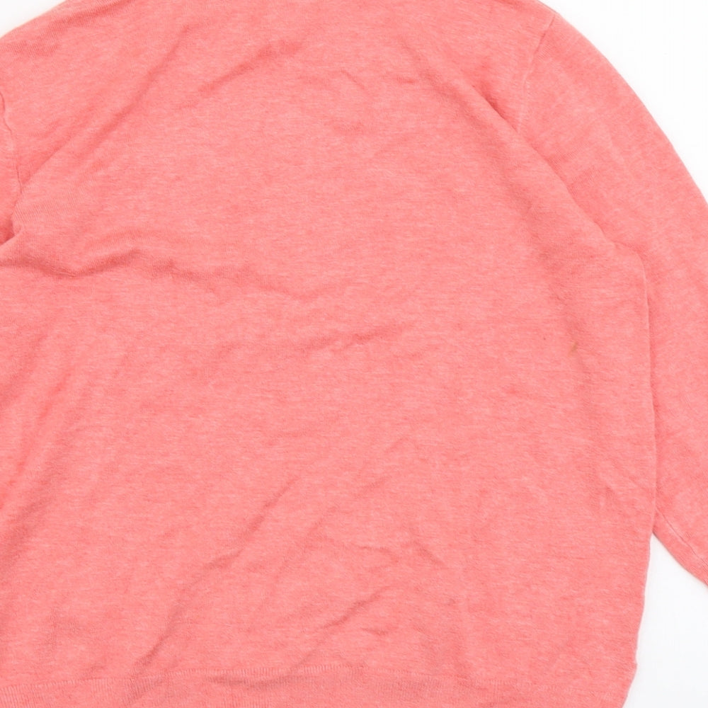 Papaya Womens Orange Collared Viscose Pullover Jumper Size 14