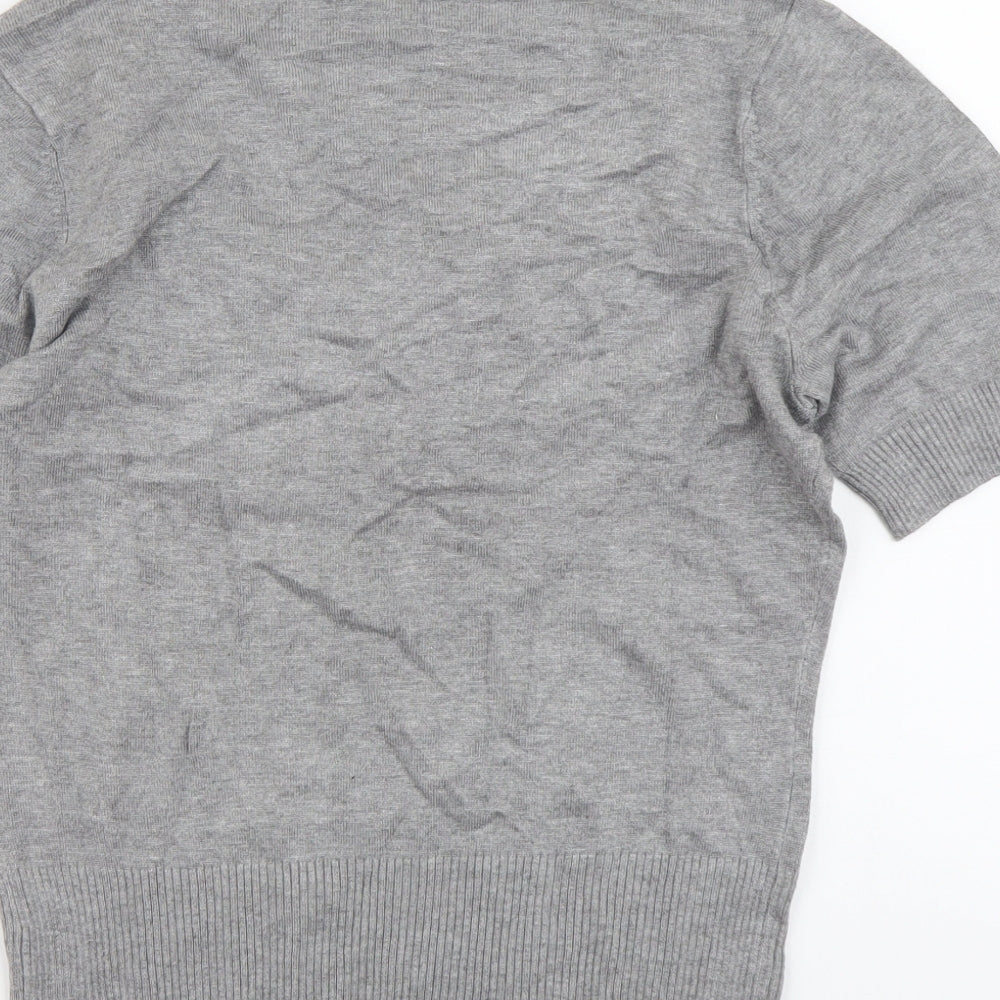 Bonmarché Womens Grey Scoop Neck Viscose Pullover Jumper Size S