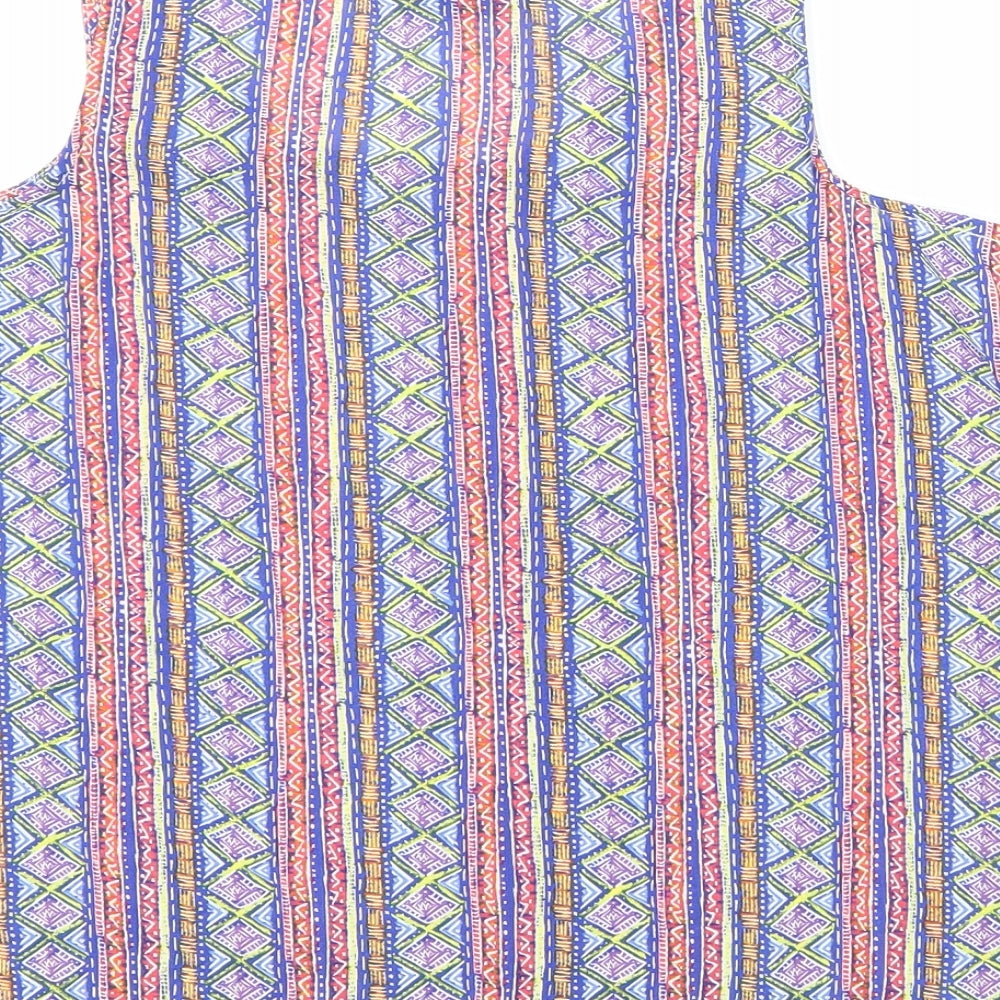 Atmosphere Womens Multicoloured Geometric Polyester Basic Tank Size 12 Round Neck