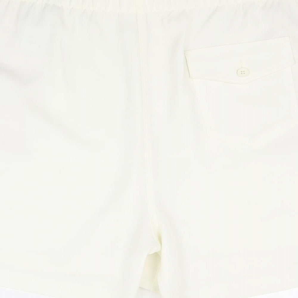Marks & Spencer Womens Ivory Polyester Sweat Shorts Size 24 Regular Zip