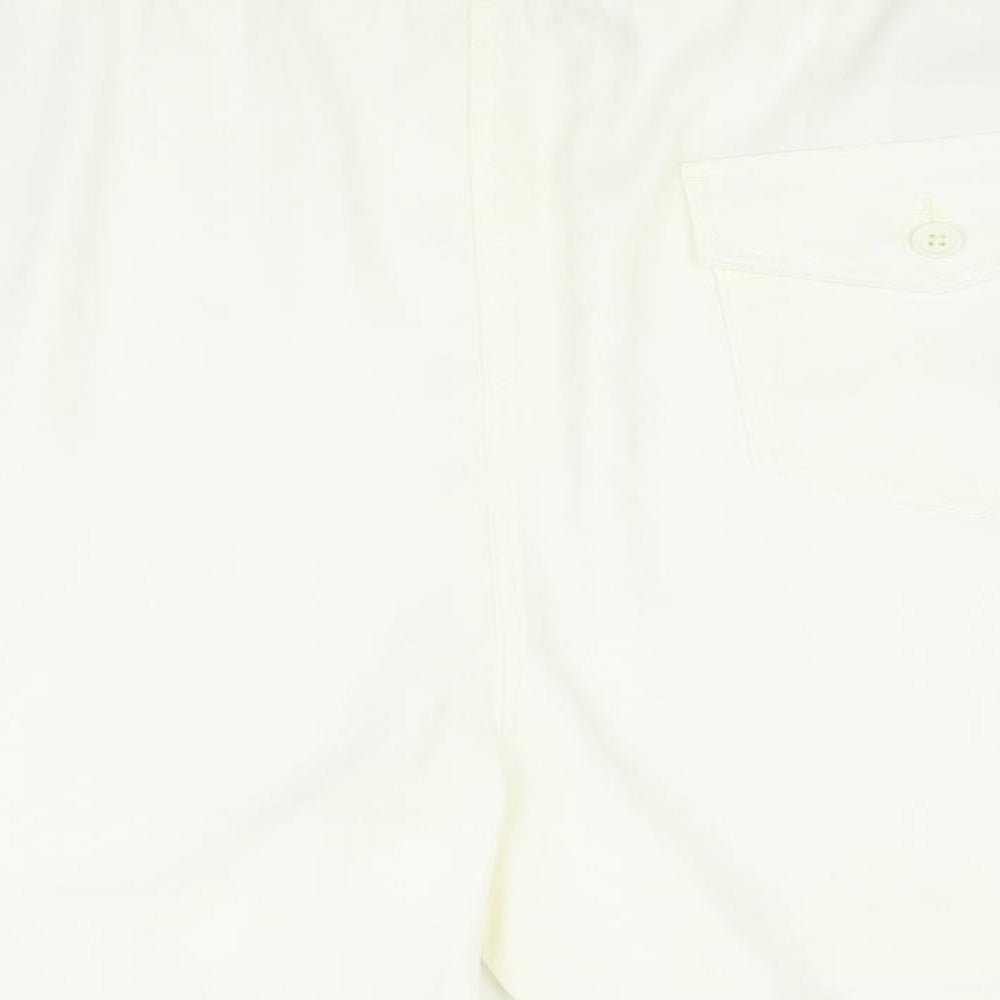 Marks & Spencer Womens Ivory Polyester Sweat Shorts Size 24 Regular Zip