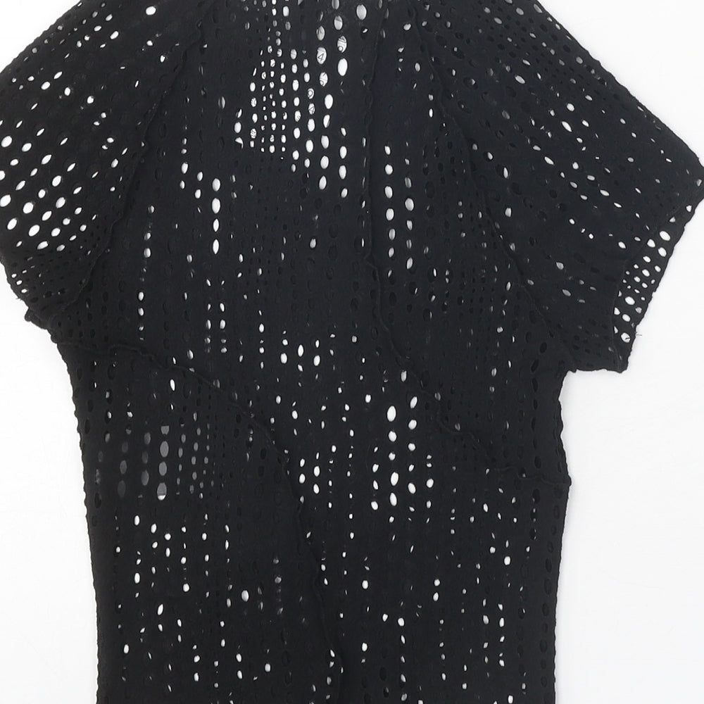 Divided Womens Black Polyester Basic T-Shirt Size 2XS Round Neck