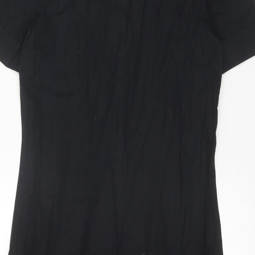 H&M Womens Black Cotton A-Line Size 6 Boat Neck Pullover