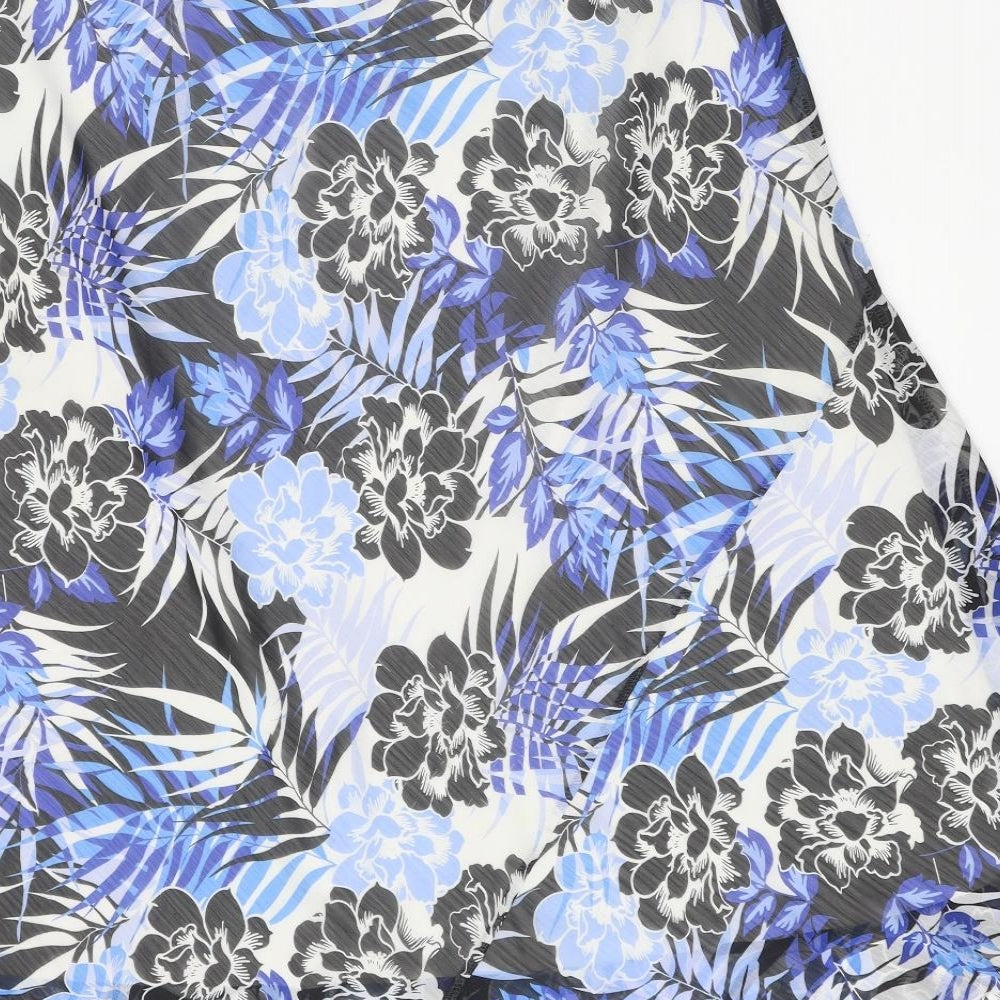 EWM Womens Blue Floral Polyester Swing Skirt Size 32 in