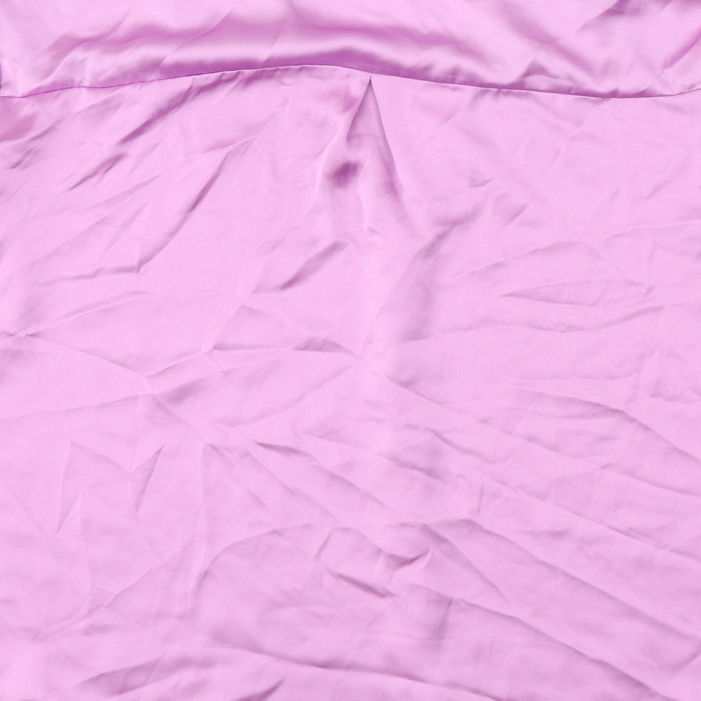 Zanzara Womens Purple Polyester Basic Button-Up Size L Collared